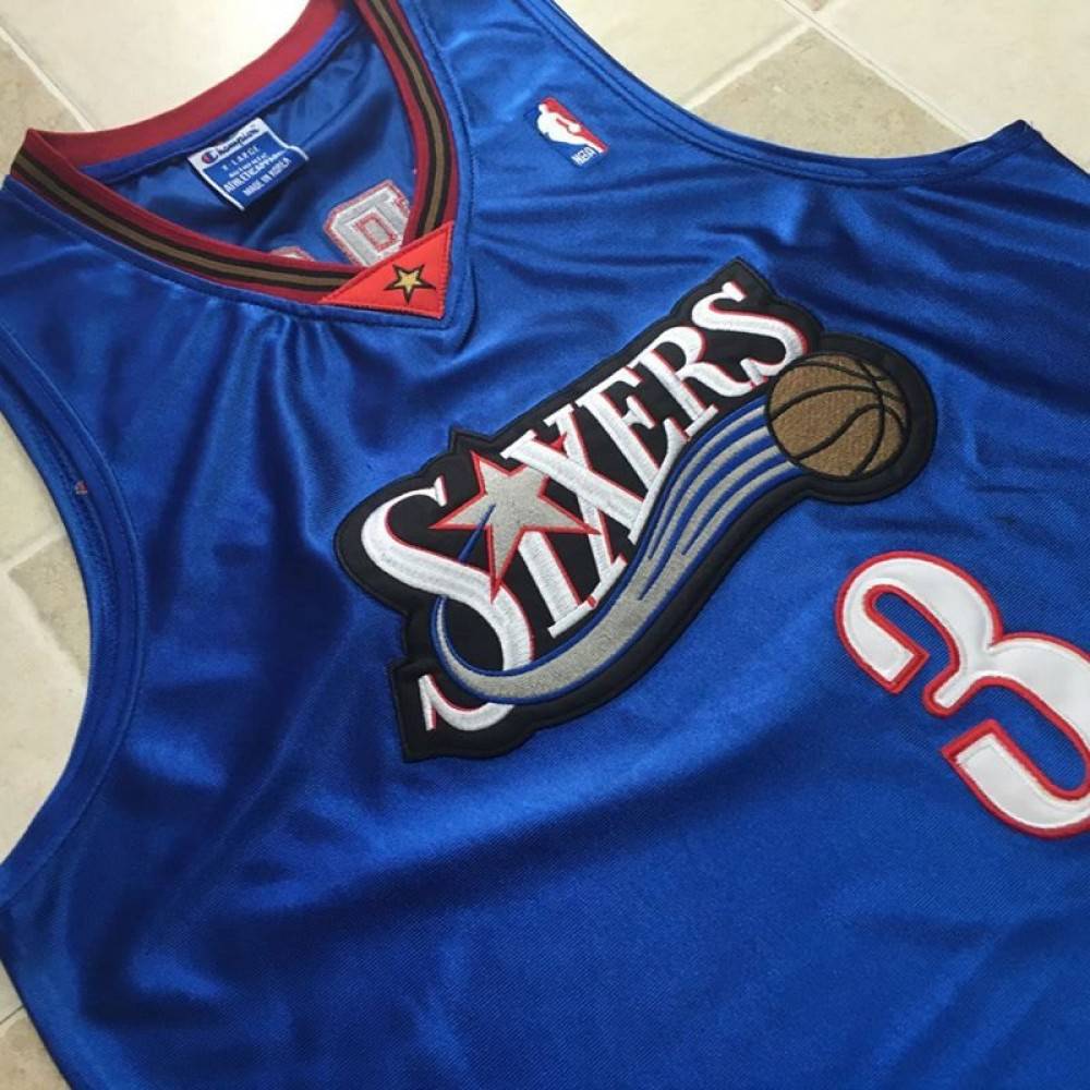 Philadelphia 76ers Allen Iverson #3 Throwback Blue Champions Jersey-Pro Kit Vault | Brand New 26/27 Sports Jerseys